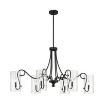 Calgary 6-Light Oval Chandelier in Matte Black