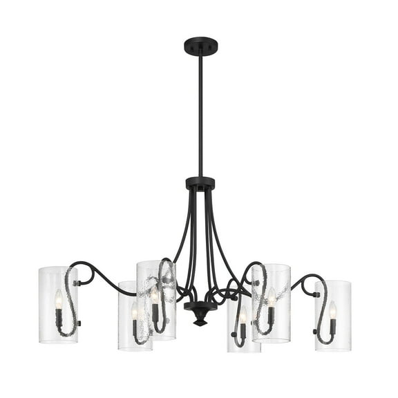 Calgary 6-Light Oval Chandelier in Matte Black