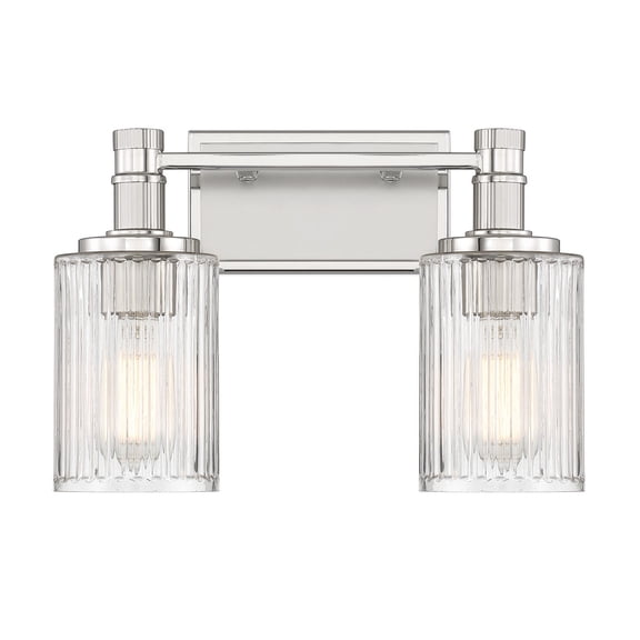 Concord 2-Light Bathroom Vanity Light in Silver and Polished Nickel