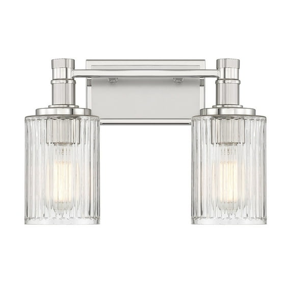 Concord 2-Light Bathroom Vanity Light in Silver and Polished Nickel