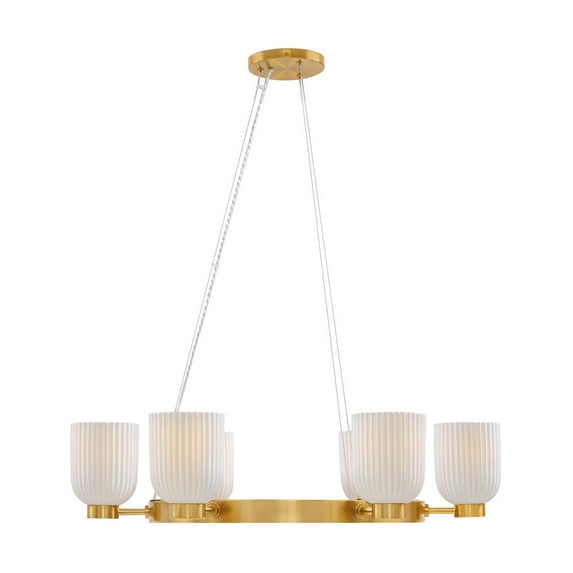 Isla Blanca 6-Light Chandelier in Warm Brass by Breegan Jane