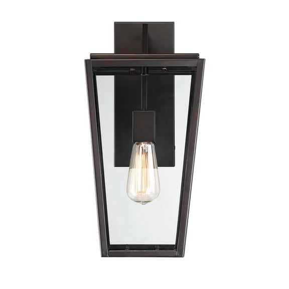 Milton 1-Light Outdoor Wall Lantern in English Bronze