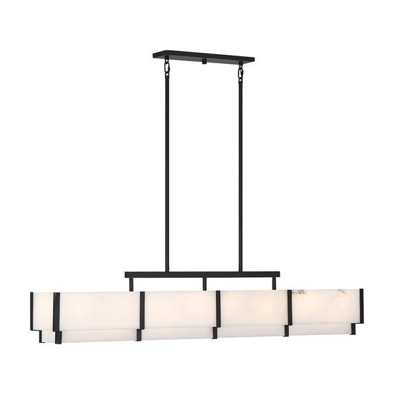 Black Cashmere Eight Light Linear Chandelier from the Orleans Collection