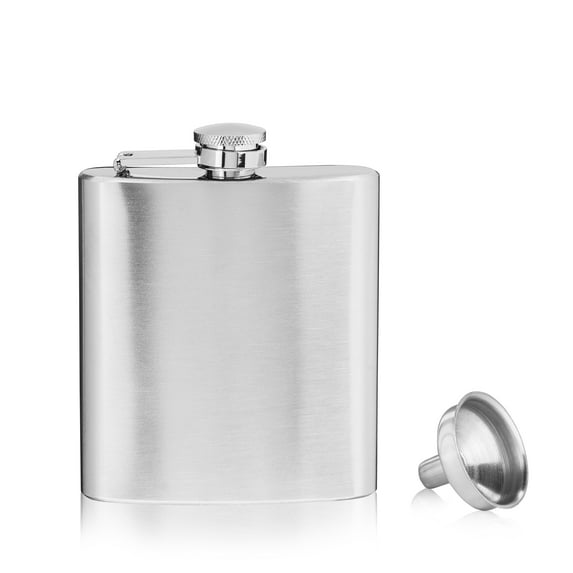 Savoy Stainless Steel Flask with Funnel, 6oz