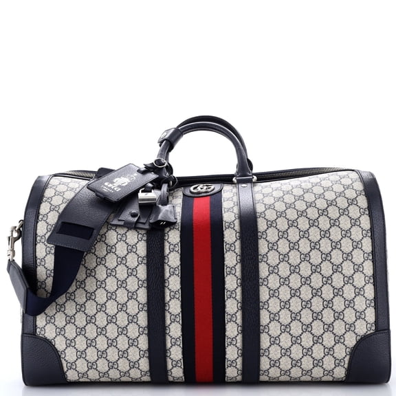 Savoy Web Convertible Duffle Bag GG Coated Canvas Large By Rebag