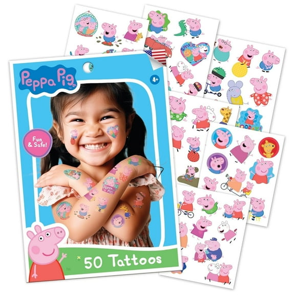 Savvi Temporary Tattoos - Peppa Pig, 50 count