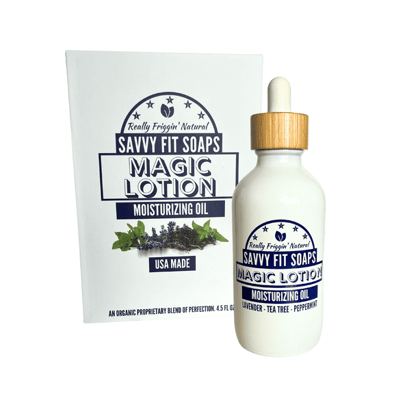 Savvy Fit Soaps Handmade - Magic Lotion - Moisturizer with Natural Lavender, Tea Tree, and Peppermint Essential Oils - Bath Body & Face