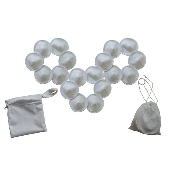 Savvy Mama! (18 Pack) Organic Bamboo Nursing Pads plus mesh laundry bag/carry bag. Washable. Reusable.