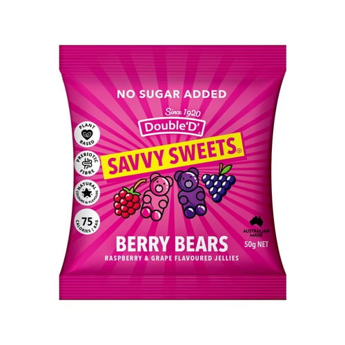 Savvy Sweets Berry Bears 50g, British Import (Pack of 6)