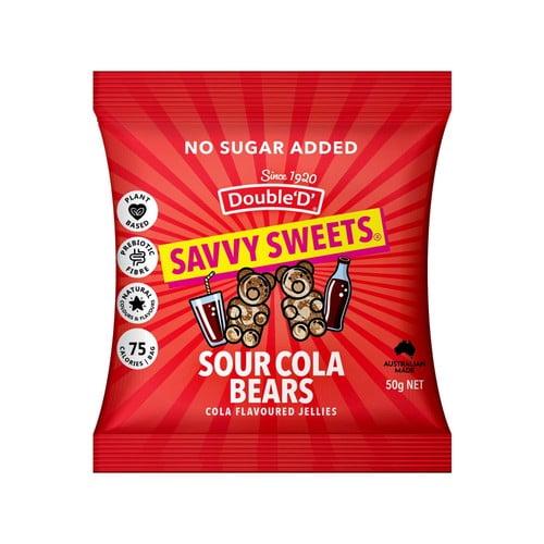 Savvy Sweets Sour Cola 50g, British Import (Pack of 6)