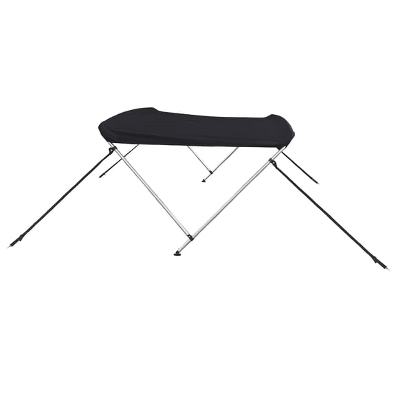 SavvyCraft® 2 Bow Boat Bimini Top with Frame and Canvas, 1" Aluminum 66in L 42in H 53-62in W Black