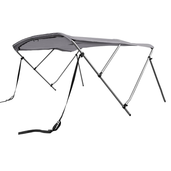 SavvyCraft™ 3 Bow Bimini Top Frame and Canvas, Gray 3 Bow 72" L 36" H 73" 78" W with Boot and Rear Poles
