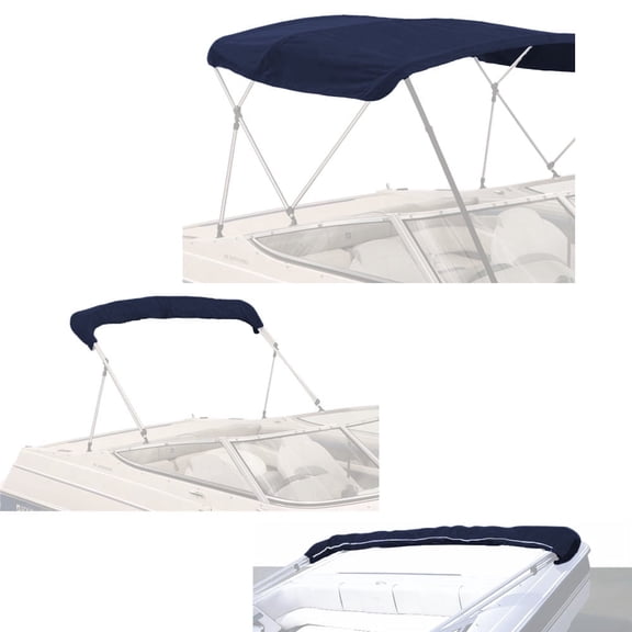 SavvyCraft™ 4 Bow Bimini Top Replacement Canvas 10ft L, 85"-90" W Navyl Color with Zippered Pockets