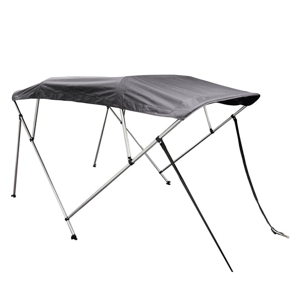 SavvyCraft® 4 Bow Boat Bimini Top with Aluminum Frame & Canvas, 8ft L x 54in H x 79-84in W Gray