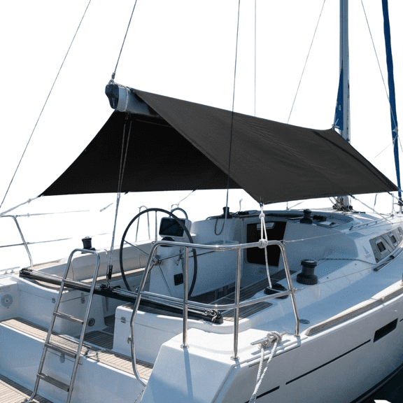 SavvyCraft Sailboat Boom Shade Canopy, Waterproof Boat Cockpit Awning, Black 165"L x 141"W Large