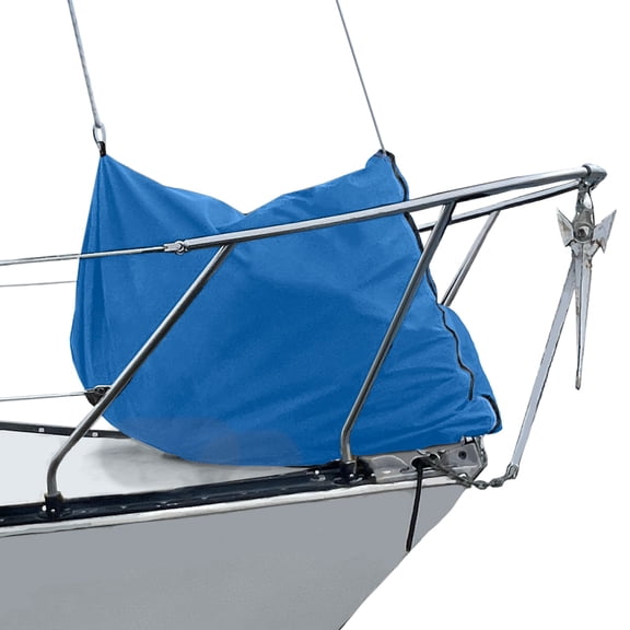 SavvyCraft Waterproof Jib Bag, Heavy Duty 600D Jib Sail Staybag, UV Protection Weather-Resistant Sailboat Headsail Bag, Large 25" dia x 36" top x 46" bottom, Blue