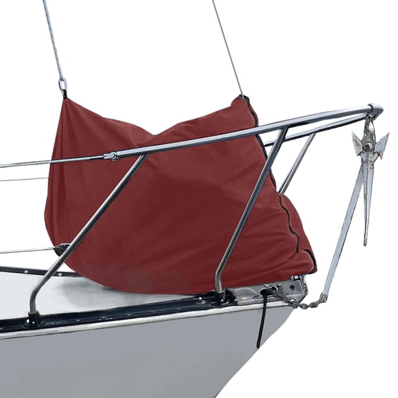 SavvyCraft Waterproof Jib Bag, Heavy Duty 600D Jib Sail Staybag, UV Protection Weather-Resistant Sailboat Headsail Bag, Large 29" dia x 40" top x 55" bottom, Burgundy