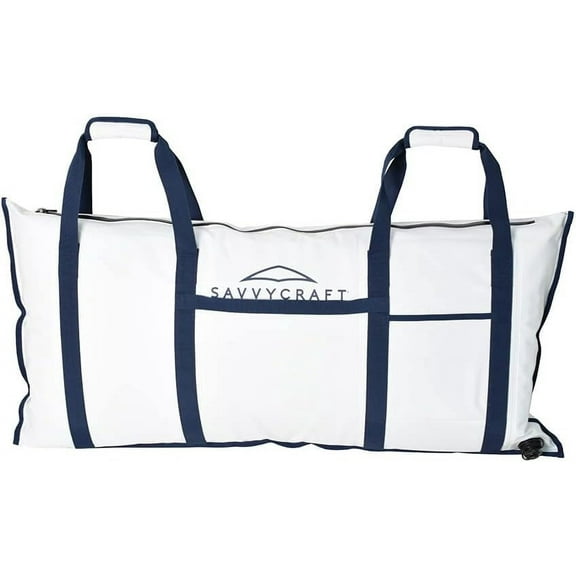 Savvycraft Soft Insulated Fishing Bag, Waterproof Leakproof Fish Storage Insulated Bag with Easy Grip Handles, White 40" L x 20" H