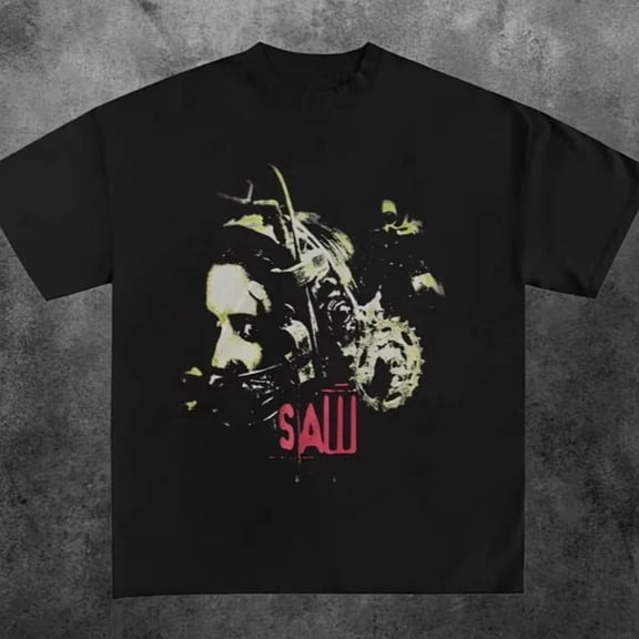 Saw 2004 Movie Promo T-Shirt Vintage Horror Film Tee Unisex S-5XL