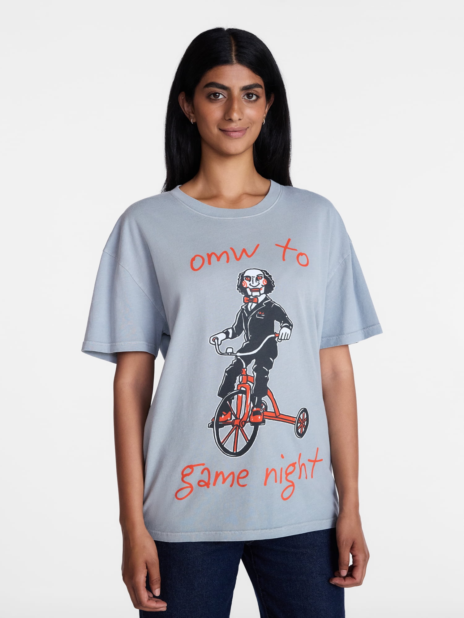 Saw Women's Game Night Halloween Graphic Tee with Short Sleeves, Sizes XXS-XXL