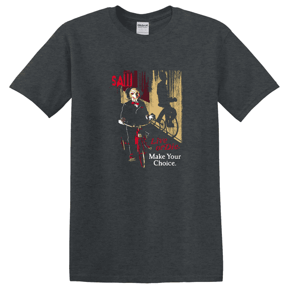 Saw Horror Movie Your Choice Live Or Die Short Sleeve s Vintage Style Graphic s Men T-shirt