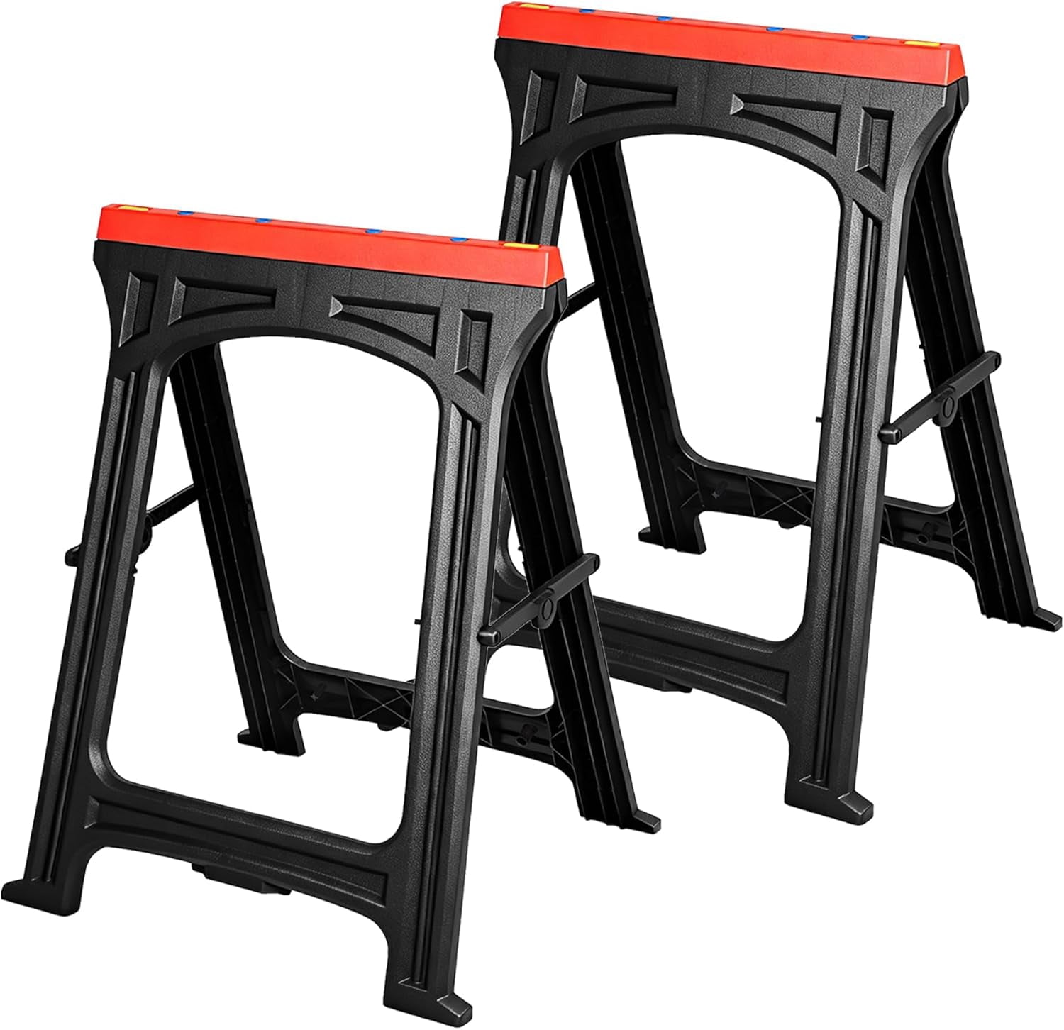 Saw Horses 2 PACK, Folding Plastic Sawhorse, 700 LBS/Pair Capacity, 2.3 ...