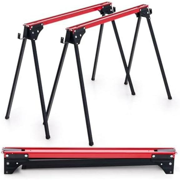 Saw Horses 2 Pack Folding, Portable Set of 2 Sawhorses Work Table w/ Quick Open Legs & 2 x 4 Support Arms, 2200 LBS Load Capacity Heavy-duty Sawhorse Twin Pack for Woodworking$$Tools & Hardware Other