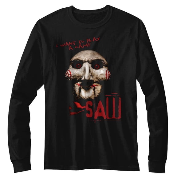 Saw I Want To Play Black Long Sleeve T-Shirt