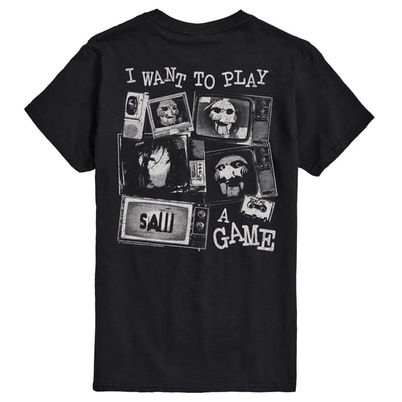 Saw - I Want to Play a Game TV Collage Men's Short Sleeve Graphic T-Shirt