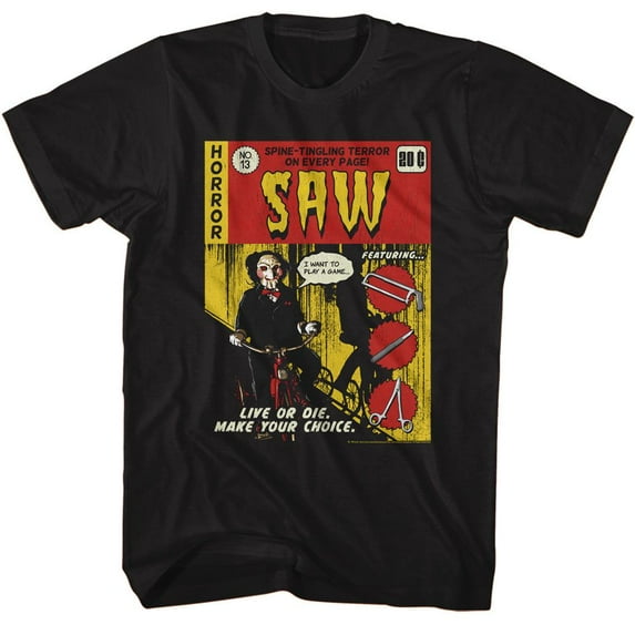 Saw Jigsaw Comic Book Black T-Shirt