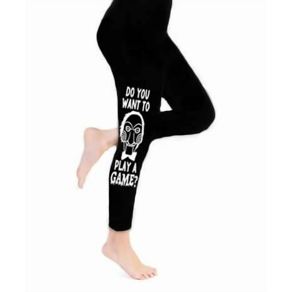 Saw Jigsaw Women's Cotton Leggings - Solid Black - 2X