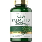 Saw Palmetto | 3600mg | 250 Capsules | For Men and Women | Extract Supplement | by Carlyle