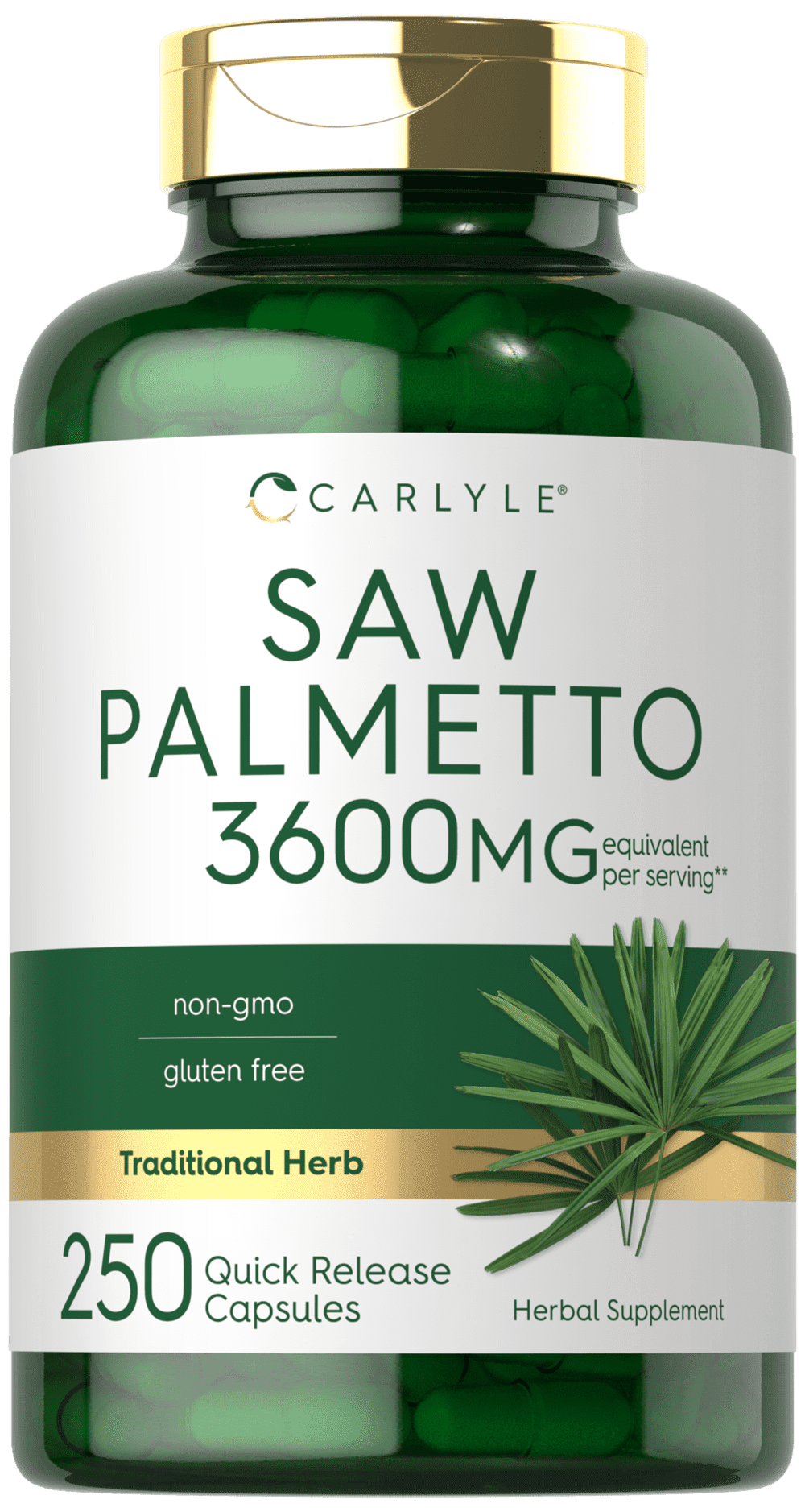 Saw Palmetto | 3600mg | 250 Capsules | For Men and Women | Extract Supplement | by Carlyle