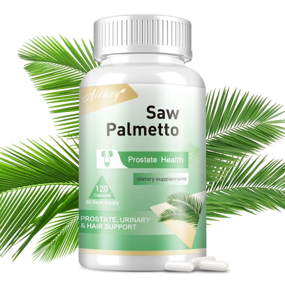 Saw Palmetto Capsules 500mg - Prostate & Urinary Health, Reduce Frequent Urination - 120 Capsules
