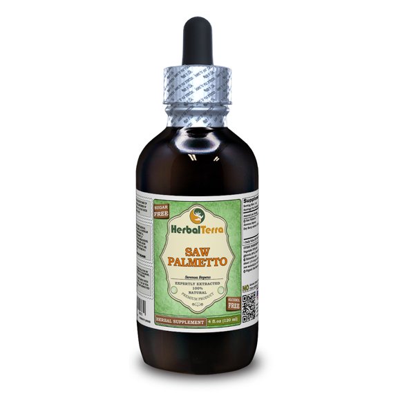Saw Palmetto Dry Berry KETO Friendly Alcohol-Free Absolutely Natural Expertly Extracted by Trusted HerbalTerra Brand Liquid Extract. Proudly made in USA. Glycerite 4 Fl.Oz