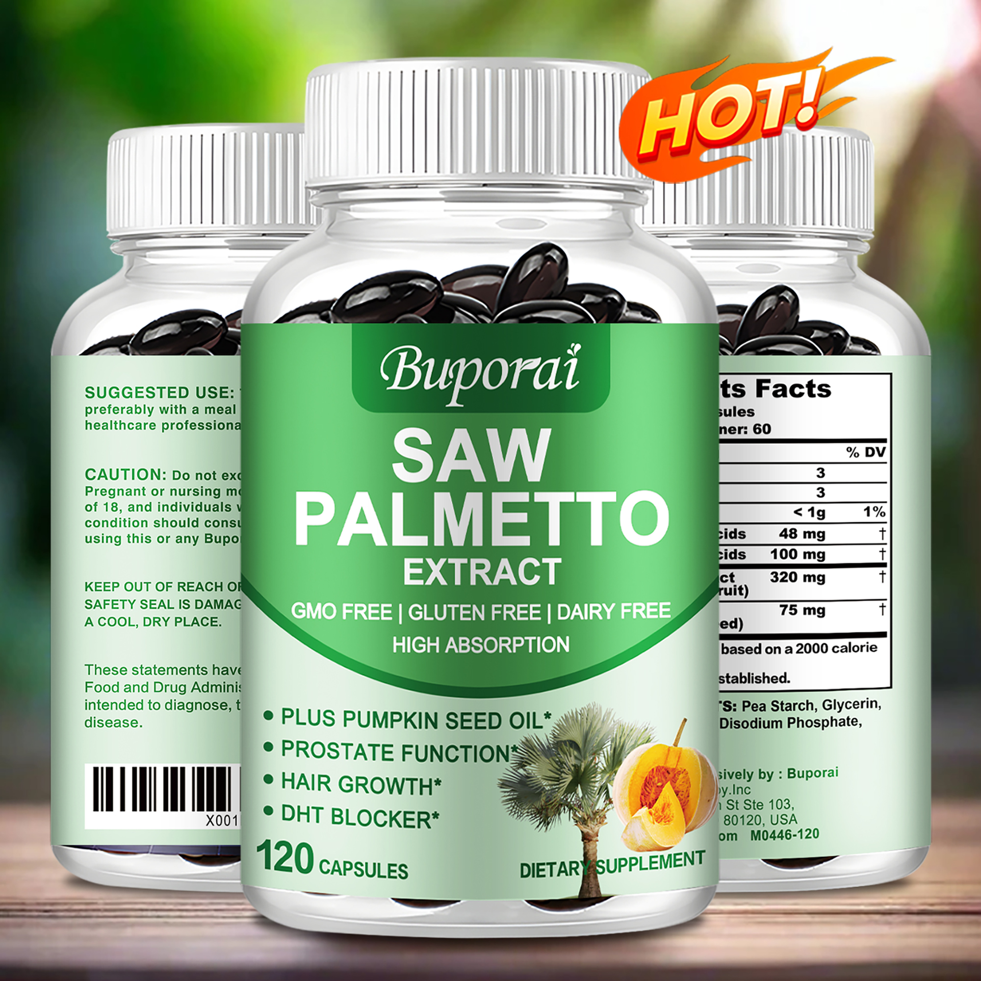 Saw Palmetto Extract with Pumpkin Seed Oil Prostate Health, Urinary