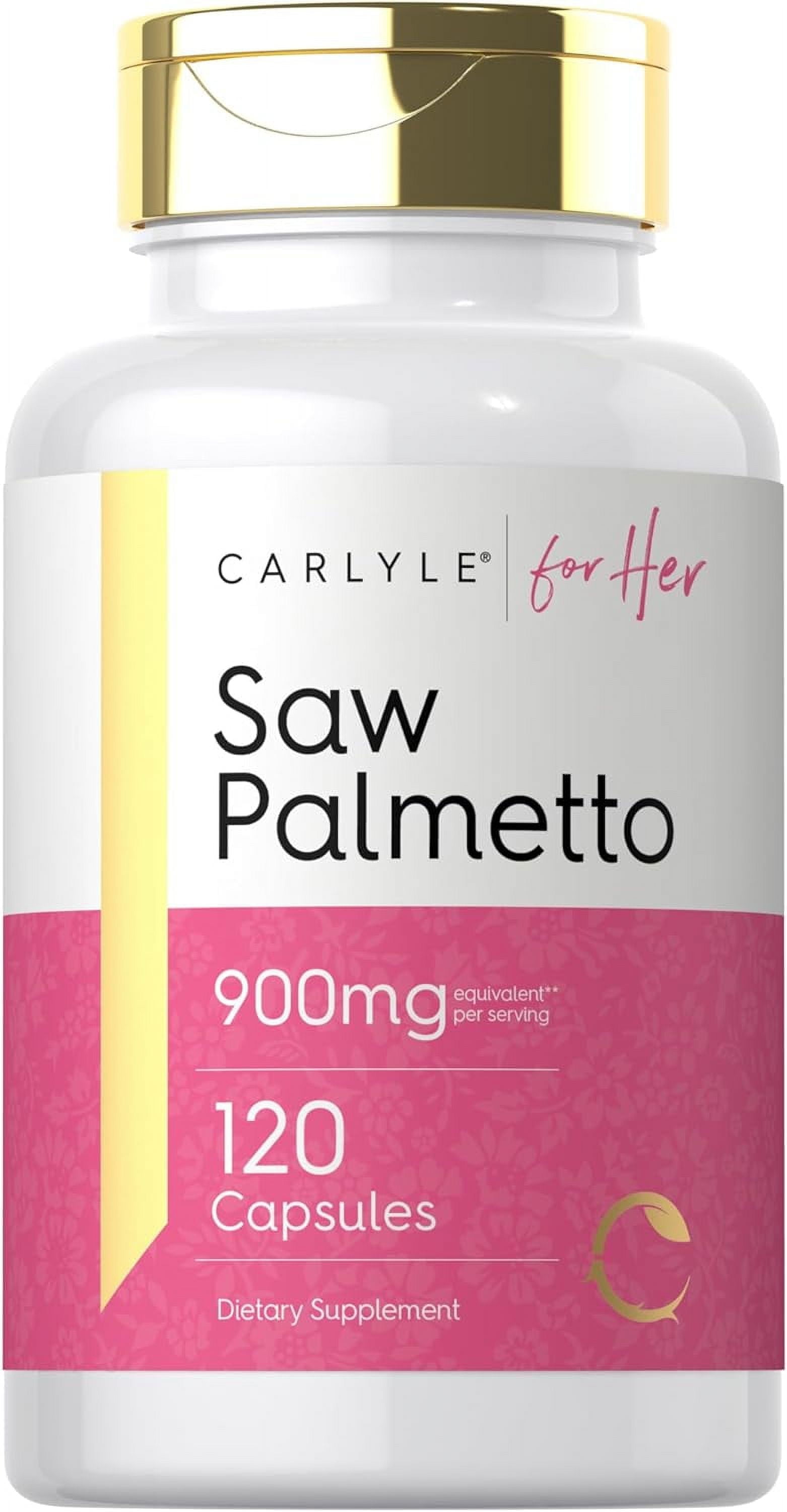 Saw Palmetto For Women 900mg | 120 Capsules | Non-GMO, Gluten Free Supplement | For Her by Carlyle