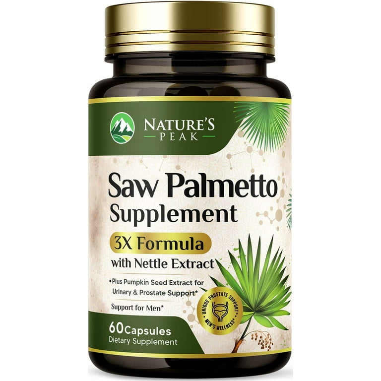 Saw Palmetto Prostate Health Supplements for Men 1000mg - 3X