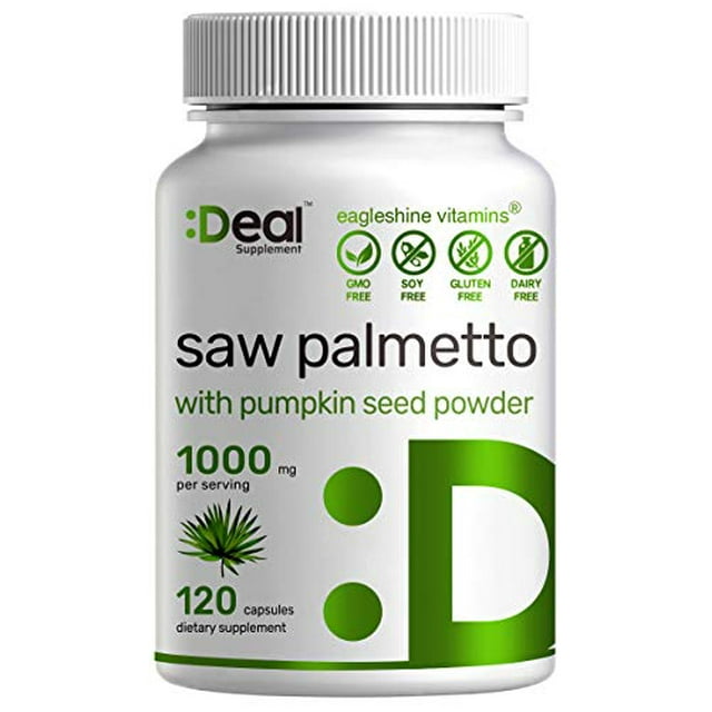 Saw Palmetto Supplement 1000mg with Pumpkin Seed Powder, Advanced