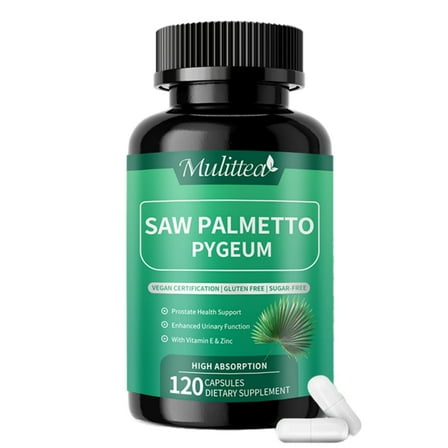 Saw Palmetto for Men Prostate Health Supplement to Promote Urinary Tract Function - 500mg Per Serving - 120 Count - Hair Health Urinary Health - Vegan, Non-GMO Capsules, 2 Month Supply