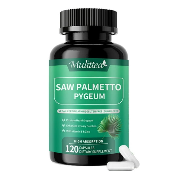 Saw Palmetto for Men Prostate Health Supplement to Promote Urinary Tract Function - 500mg Per Serving - 120 Count - Hair Health Urinary Health - Vegan, Non-GMO Capsules, 2 Month Supply