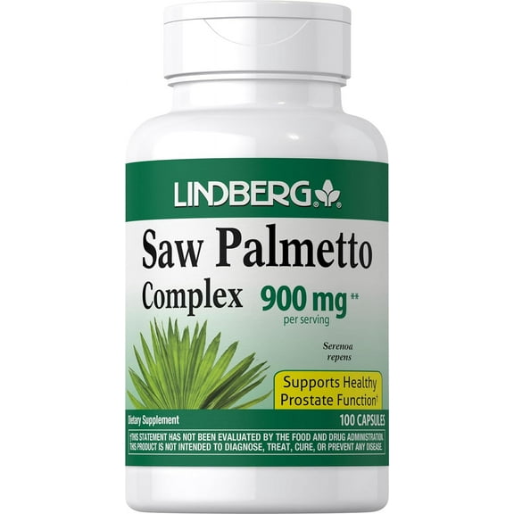 Saw Palmetto for Men and Women 900mg | 100 Capsules | Extract Supplement | Non-GMO, Gluten Free Supplement | By Lindberg