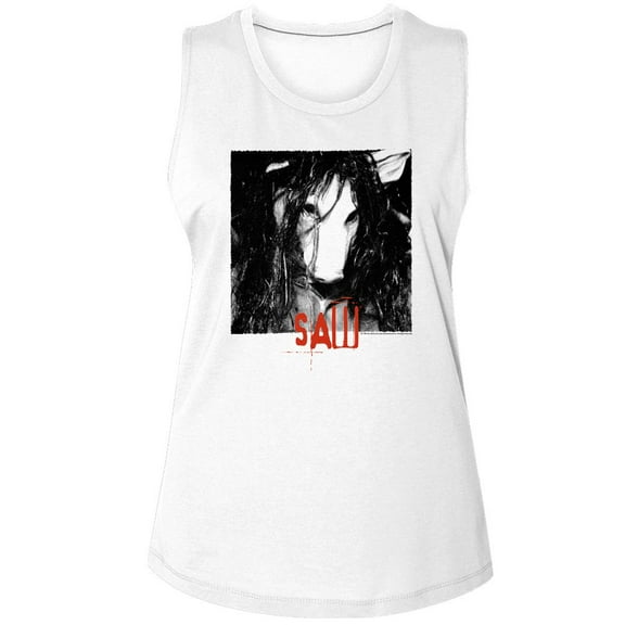 Saw Pig Mask White Women's Muscle Tank Top T-Shirt