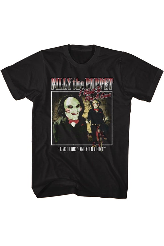 Saw Two Image Square Black T-Shirt
