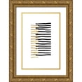 thumbnail image 1 of Sawall, Anastasia 11x14 Gold Ornate Wood Framed with Double Matting Museum Art Print Titled - Gold on Black Lines, 1 of 4