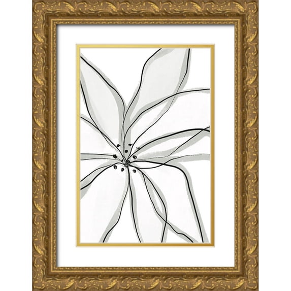 Sawall, Anastasia 13x18 Gold Ornate Wood Framed with Double Matting Museum Art Print Titled - Fragile Flower