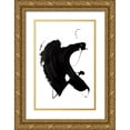thumbnail image 1 of Sawall, Anastasia 23x32 Gold Ornate Wood Framed with Double Matting Museum Art Print Titled - Black abstract Stroke, 1 of 4