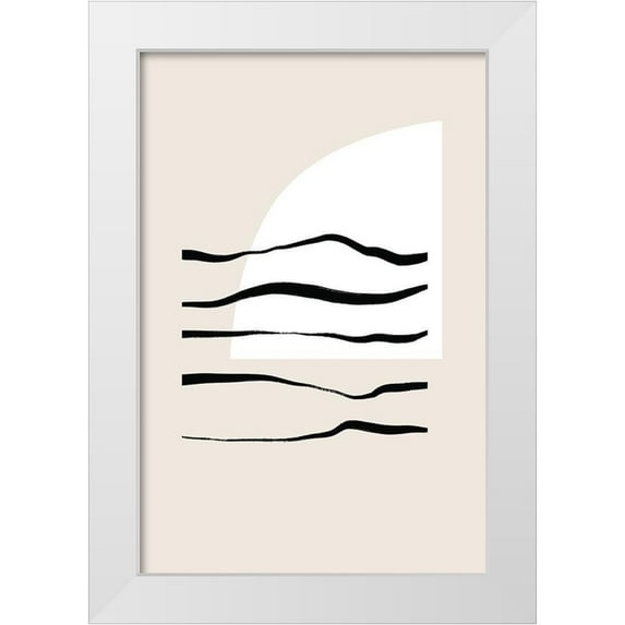 Sawall, Anastasia 23x32 White Modern Wood Framed Museum Art Print Titled - Sunset and Waves