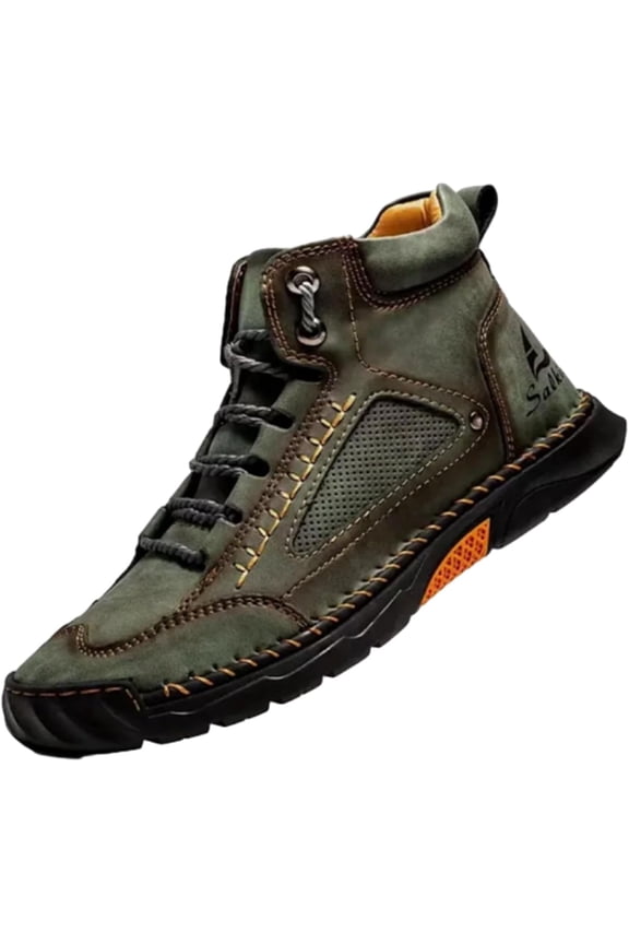Sawbehind Men's Waterproof Handmade Leather Boots – Comfortable, Arch Support & Spacious Toe Box for Outdoor Adventures
