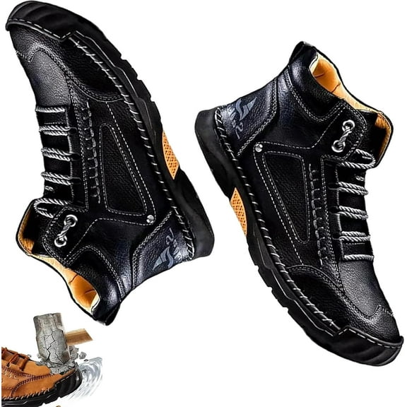 Sawbehind Mens Boots – 2025 New Handmade Waterproof Orthopedic Shoes with Arch Support and Non-Slip Soles for Outdoor Activitiess